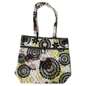 Vera Bradley Quilted Black and Green Medium Handbag/Tote.